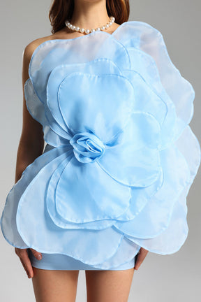 Vestido Rosa de Cámelia - Azul