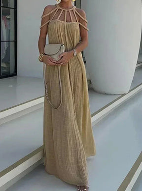 Vestido maxi com detalhes de alças trançadas Modix