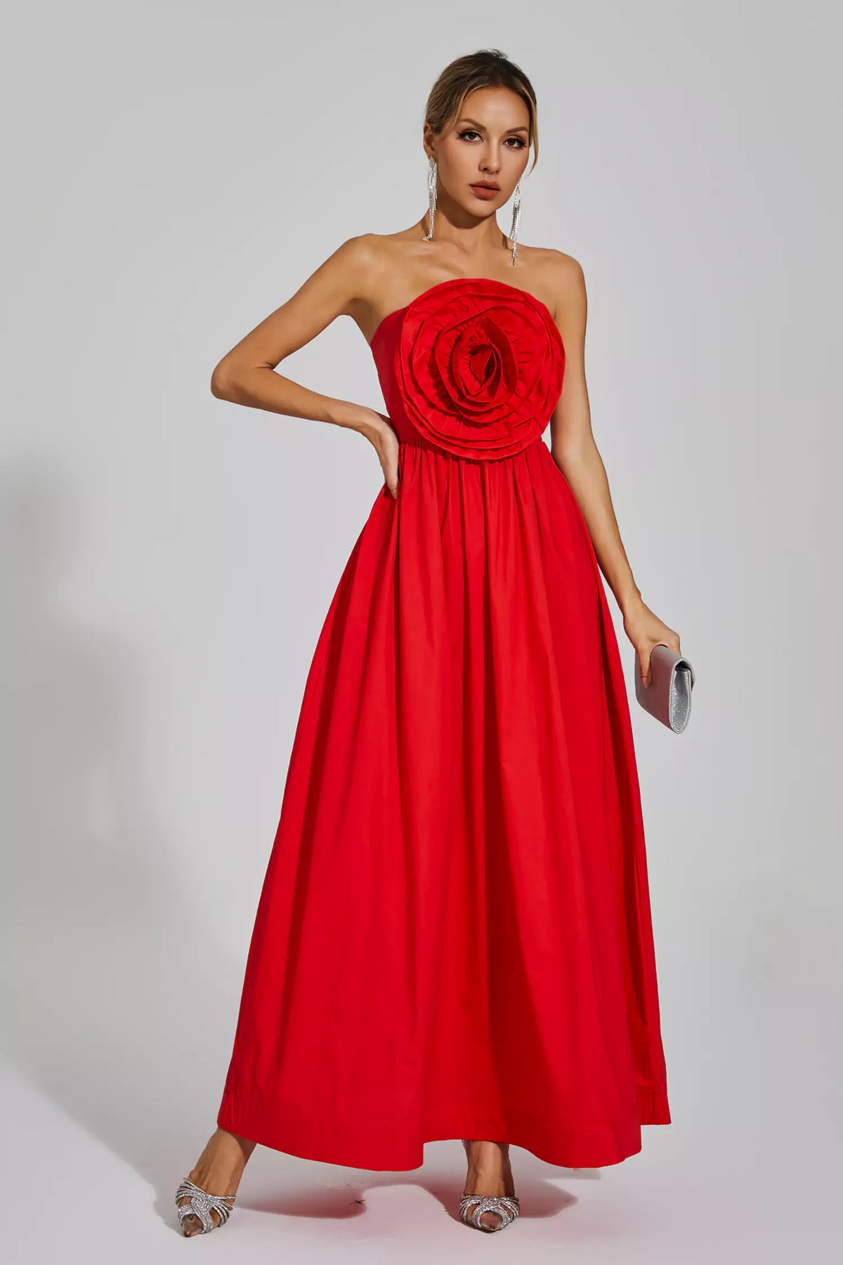 Vestido Bacio de Rosas - Vermelho